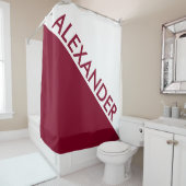 Rideaux De Douche DYI + Bourgogne 2 Gras Triangles Diag Monogramme (En situation)
