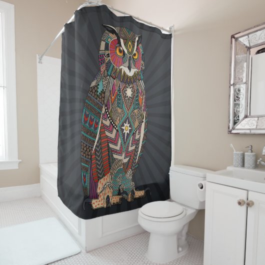 Rideaux De Douche eagle owl dark (En situation)