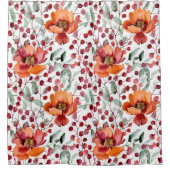 Rideaux De Douche Earthy Colors, Fall Flowers Monogrammed (Devant)