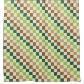 Rideaux De Douche Earthy rainbow diagonal checkerboard pattern (Devant)