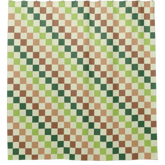 Rideaux De Douche Earthy rainbow diagonal checkerboard pattern (Devant)