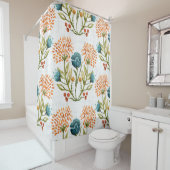 Rideaux De Douche Earthy Whimsical : Aquarelle Motif Fleur. (En situation)