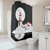 Rideaux De Douche East Quoddy Head Phare plat (En situation)