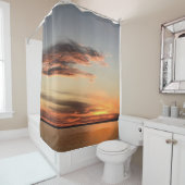 Rideaux De Douche Eau de la mer de Sunset Beach Océan Lever du solei (En situation)