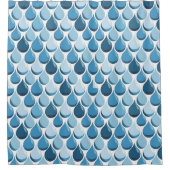 Rideaux De Douche Eau design gouttes Bleu et Blanc (Devant)
