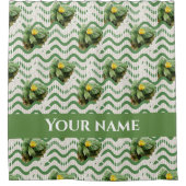 Rideaux De Douche Eau Lilies aquarelle rayée coulisse (Devant)