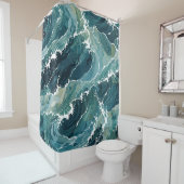Rideaux De Douche Eaux côtières Abstraites (En situation)
