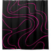 Rideaux De Douche Ebb et flux 2 - Magenta et noir (Devant)