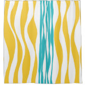 Rideaux De Douche Ebb et flux - Turquoise & Jaune (Devant)