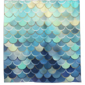 Rideaux De Douche Échelle de poisson Motif Ciel bleu Arrière - plan  (Devant)