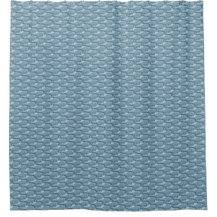 Rideaux De Douche Échelle de poisson scolaire Motif bleu