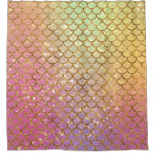 Rideaux De Douche Échelle de sirène or rose vert (Devant)