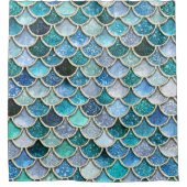 Rideaux De Douche Échelles argentées de sirène de parties (Devant)