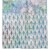 Rideaux De Douche Échelles de poissons turquoises iridescentes de (Devant)