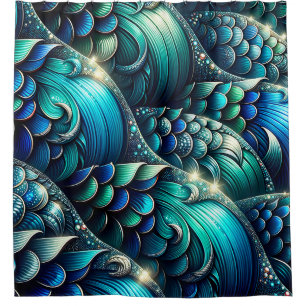 Rideaux De Douche "Échelles de sirènes d'iridescente"