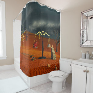 Rideaux De Douche Échelles de Vérité – Symbolisme Surréaliste du Dés