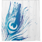 Rideaux De Douche Éclaboussure bleue pourpre de plume de paon (Devant)