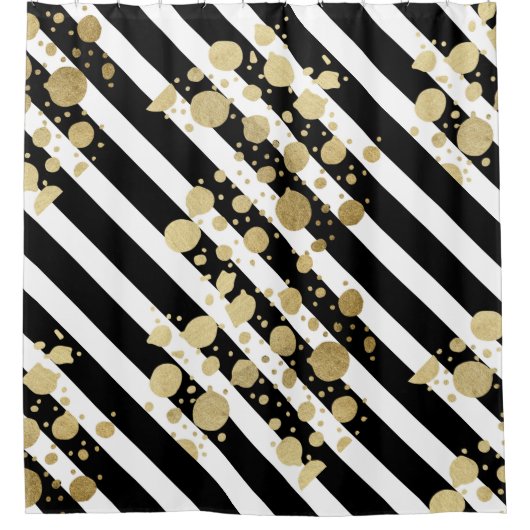 Rideaux De Douche Éclaboussure de peinture d'or de Faux sur les (Devant)