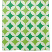Rideaux De Douche Éclats de milieu de siècle blanc et vert sur des c (Devant)