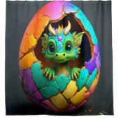 Rideaux De Douche éclosion de dragon de bébé (Devant)