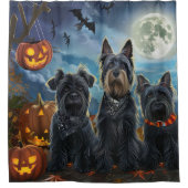 Rideaux De Douche Ecosse Terrier Halloween Éffrayant (Devant)