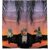 Rideaux De Douche Écureuils mignons au coucher du soleil (Devant)