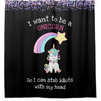 Edgy Unicorn avec arc en ciel et Confetti Funny