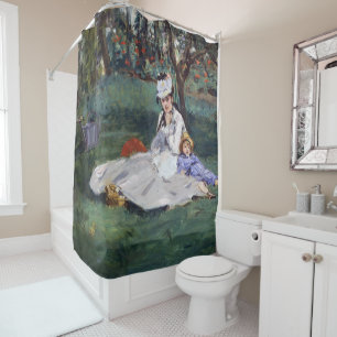 Rideaux De Douche Edouard Manet - La famille Monet dans leur jardin