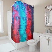 Rideaux De Douche Effet d'anaglyphe 3d. Covid-mutants. David Apollo. (En situation)