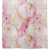 Rideaux De Douche Effet de marbre rose et or (Devant)