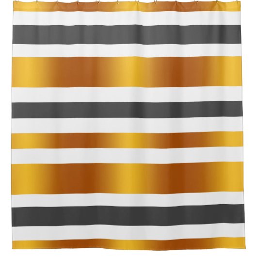 Rideaux De Douche Effet or gris blanc rayé (Devant)