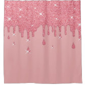 Rideaux De Douche Effet Parties scintillant rose et étincelles (Devant)