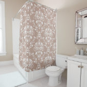 Rideaux De Douche Éggplant Purple Damask (En situation)