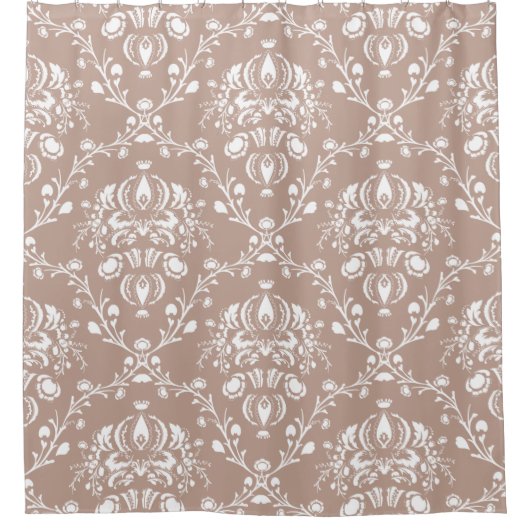 Rideaux De Douche Éggplant Purple Damask (Devant)