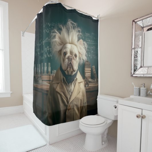 Rideaux De Douche Einstein Pup in Lab Coat (En situation)