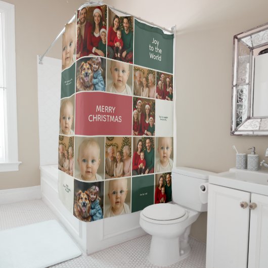 Rideaux De Douche elegance big many images collage Christmas (En situation)