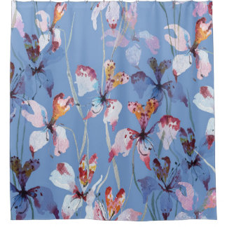 Rideaux De Douche Elégance de l'orchidée sauvage : Aquarelle de luxe