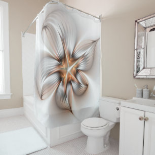 Rideaux De Douche Élégance florale Art Abstrait fractal moderne