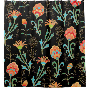 Rideaux De Douche Élégance florale orientale transparente