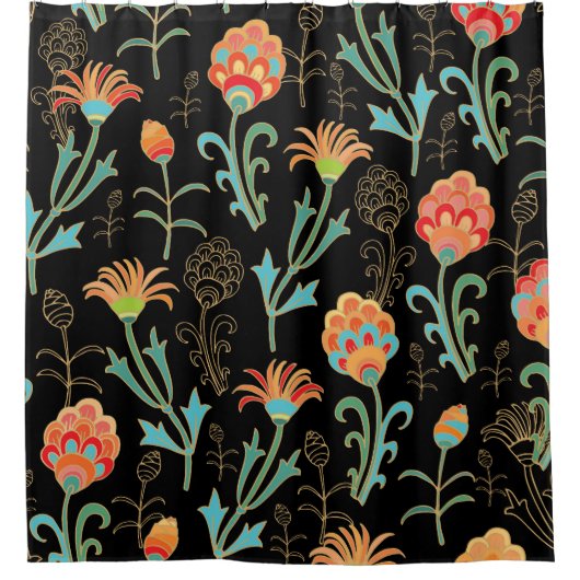 Rideaux De Douche Élégance florale orientale transparente (Devant)