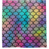 Rideaux De Douche Élégant Abstrait Rainbow Scales Motif | (Devant)
