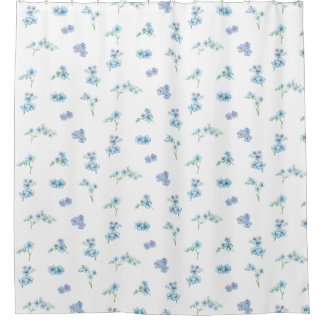 Rideaux De Douche Elégant Aquarelle Oubliez-Moi Pas Fleurs