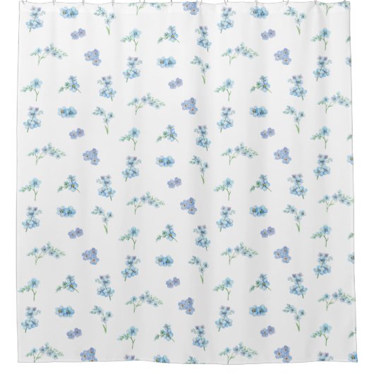 Rideaux De Douche Elégant Aquarelle Oubliez-Moi Pas Fleurs (Devant)