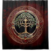 Rideaux De Douche Élégant arbre noble de vie avec noeud celtique. (Devant)
