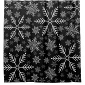 Rideaux De Douche Elégant Black Aqua White Winter Snowflake (Devant)