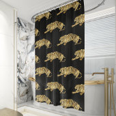 Rideaux De Douche Elegant Black Gold Tiger Pattern