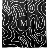 Rideaux De Douche Elegant Black white geometric texture personalizd (Devant)