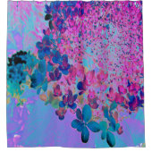 Rideaux De Douche Élégant bleu foncé et lumière magenta Hydrangea (Devant)