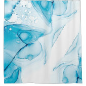 Rideaux De Douche Elégant bleu marbré (Devant)