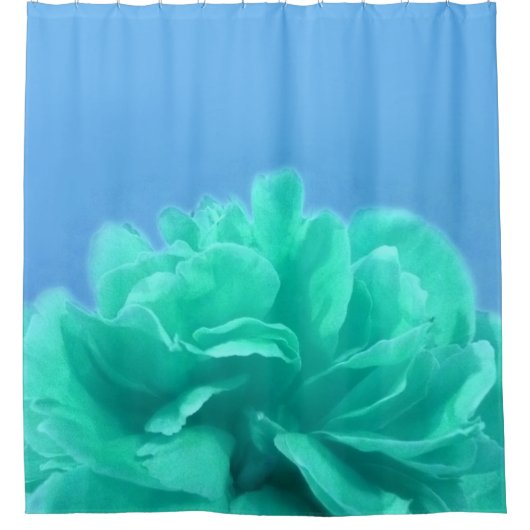 Rideaux De Douche Élégant bleu vert floral (Devant)